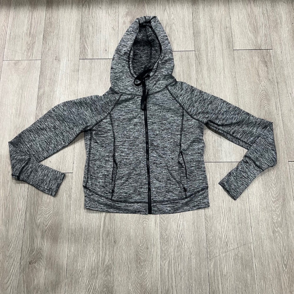 Champion Duo Dry Heathered Full Zip Hoodie Jacket Women's M Thumbhole Activewear